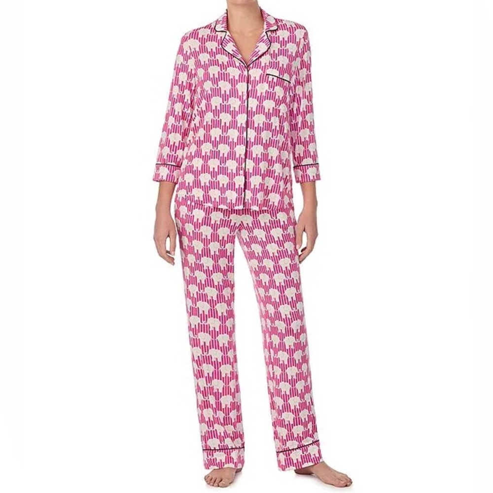 NWOT Kate Spade Elephant Stripe Pajama Set